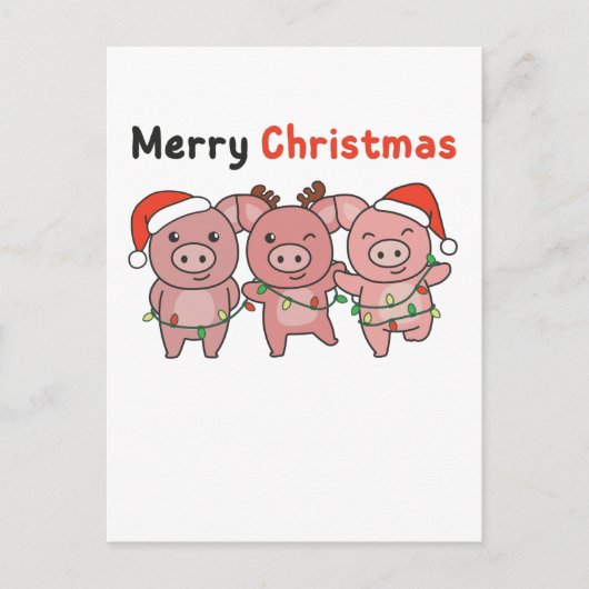 kerstcadeautjes pigs Merry Kerstmis Feestdagenkaart (Voorkant)
