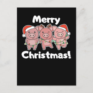 kerstcadeautjes pigs Merry Kerstmis Feestdagenkaart