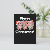 kerstcadeautjes pigs Merry Kerstmis Feestdagenkaart (Staand voorkant)