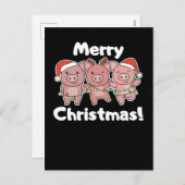 kerstcadeautjes pigs Merry Kerstmis Feestdagenkaart (Voorkant / Achterkant)