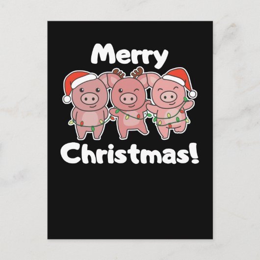 kerstcadeautjes pigs Merry Kerstmis Feestdagenkaart (Voorkant)
