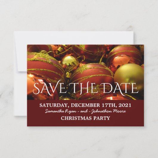 kerstcadeautjes redden de datum save the date (Voorkant)