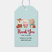 kerstcadeautjes - rendieren, Beer en konijn - Dank Cadeaulabel (Voorkant)