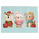 kerstcadeautjes - rendieren, Beer en konijn Groot Cadeauzakje (Achterkant)