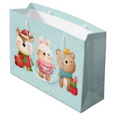 kerstcadeautjes - rendieren, Beer en konijn Groot Cadeauzakje (Achterkant Gekanteld)