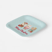 kerstcadeautjes - rendieren, Beer en konijn Papieren Bordje (Gebogen)