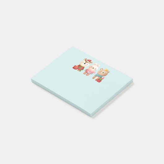 kerstcadeautjes - rendieren, Beer en konijn Post-it® Notes (Schuin)