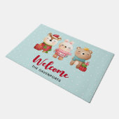 kerstcadeautjes - rendieren, Beer en konijnenverwe Deurmat (Schuin)