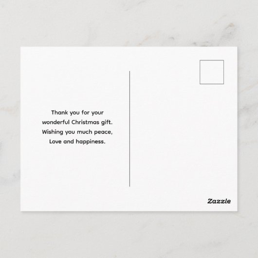 kerstcadeautjes - rendierlijk Beer en konijn Dank  Briefkaart (Achterkant)