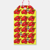 Kerstcadeautjes rode peper cadeaulabel (Voorkant)