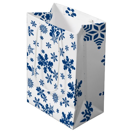 kerstcadeautjes snowflakes medium cadeauzakje (Voorkant Gekanteld)