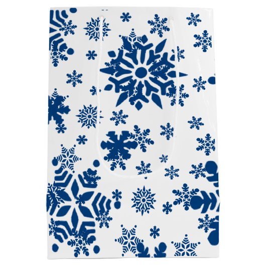 kerstcadeautjes snowflakes medium cadeauzakje (Achterkant)