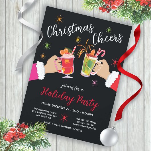 kerstcadeautjes Toast Holiday Cocktail Party Invi Kaart