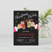 kerstcadeautjes Toast Holiday Cocktail Party Invi Kaart (Staand voorkant)