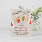 kerstcadeautjes Toast Holiday Cocktail Party Kaart (Staand voorkant)