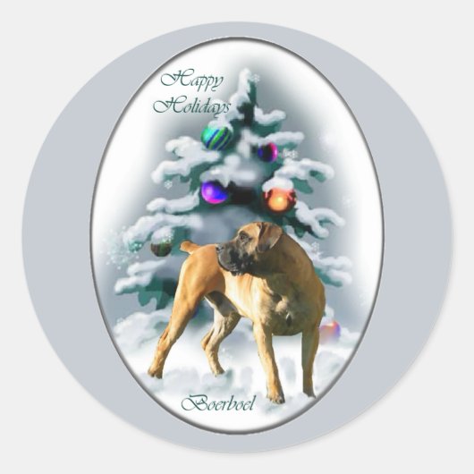 kerstcadeautjes uit Boerboel Ronde Sticker (Voorkant)