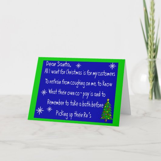 kerstcadeautjes van de apotheker "DEAR SANTA" Feestdagen Kaart (Voorkant)