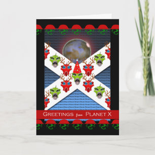 kerstcadeautjes van Planet X, kerstAliens Feestdagen Kaart