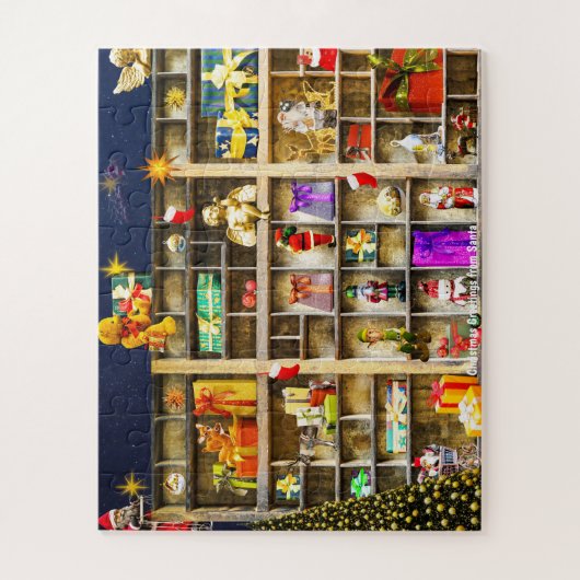 kerstcadeautjes van Santa Legpuzzel (Verticaal)