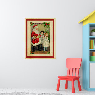 kerstcadeautjes van Santa Poster