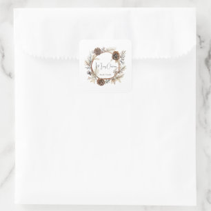 kerstcadeautjes vierkante sticker