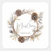 kerstcadeautjes vierkante sticker (Voorkant)