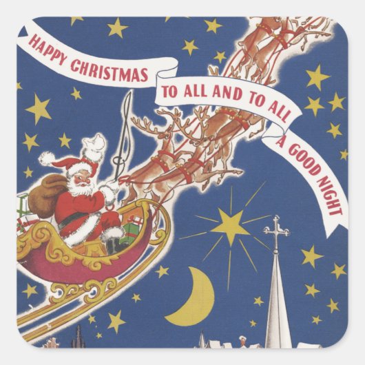 kerstcadeautjes vierkante sticker (Voorkant)