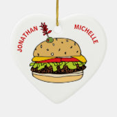 kerstcadeautjes voor aubonen keramisch ornament (Achterkant)