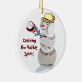 kerstcadeautjes voor Baseball Snowman Ornament (Rechts)
