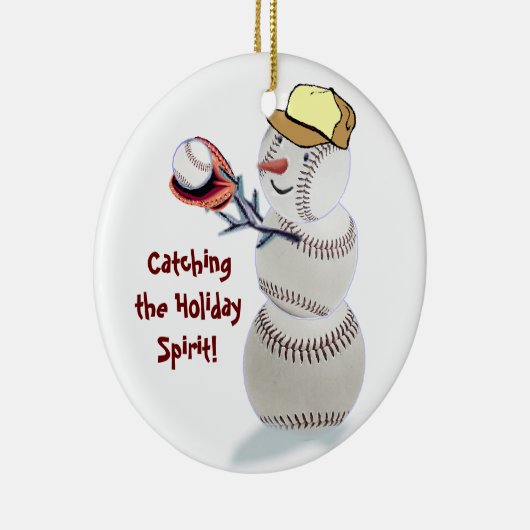 kerstcadeautjes voor Baseball Snowman Ornament (Rechts)