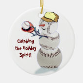 kerstcadeautjes voor Baseball Snowman Ornament (Voorkant)