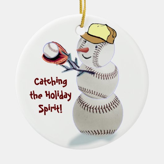 kerstcadeautjes voor Baseball Snowman Ornament (Voorkant)