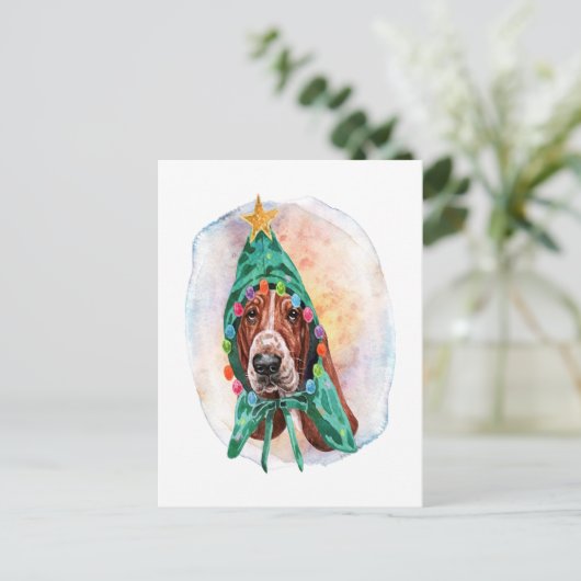 kerstcadeautjes voor bedekte honden voor liefhebbe feestdagenkaart (Staand voorkant)