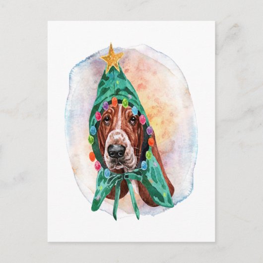 kerstcadeautjes voor bedekte honden voor liefhebbe feestdagenkaart (Voorkant)