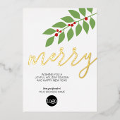 kerstcadeautjes voor bedrijven - Merry - Folie Feestdagenkaart (Voorkant)