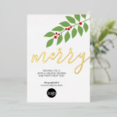 kerstcadeautjes voor bedrijven - Merry - Folie Feestdagenkaart (Staand Voorkant)