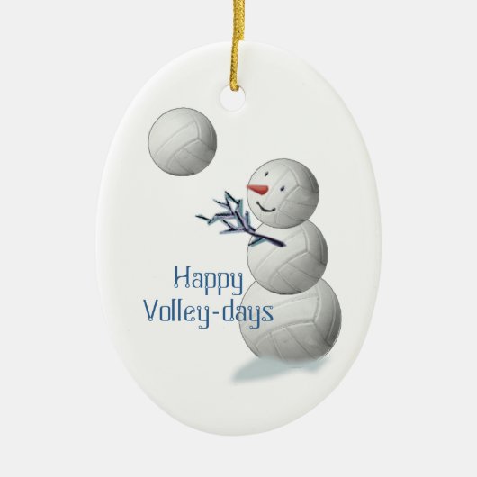 kerstcadeautjes voor de volleybalsport keramisch ornament (Voorkant)