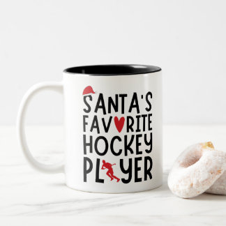 Kerstcadeautjes voor favoriete hockey-speler van d tweekleurige koffiemok