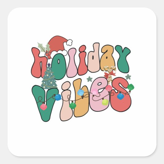 kerstcadeautjes voor feestdagen vierkante sticker (Voorkant)