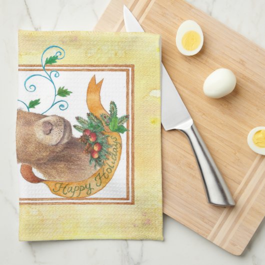 kerstcadeautjes voor geit theedoek (Quarter Fold)