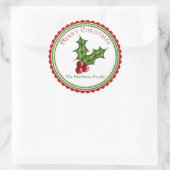 kerstcadeautjes voor Holly Ronde Sticker (Tas)