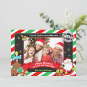 kerstcadeautjes voor kerstmis en rudolf feestdagenkaart (Staand voorkant)