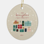 kerstcadeautjes voor Kraft Family personaliseren Keramisch Ornament (Links)