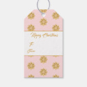 kerstcadeautjes voor Label-gouden sneeuwvlokken Cadeaulabel (Voorkant)