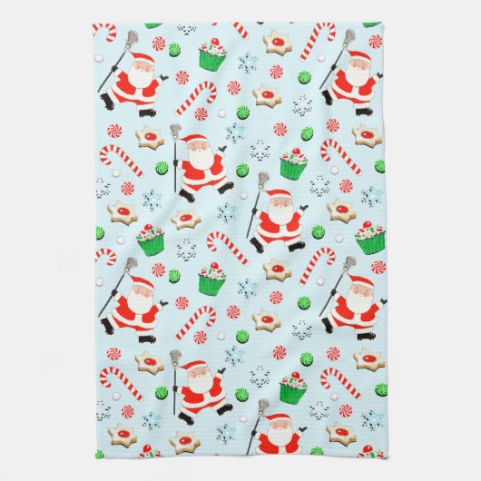 kerstcadeautjes voor Lacrosse kerstfeestmaal Theedoek (Verticaal)