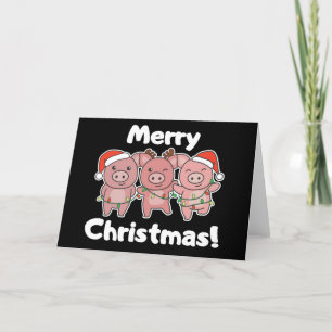 kerstcadeautjes voor pigs Merry Kerstmis Ca Feestdagen Kaart