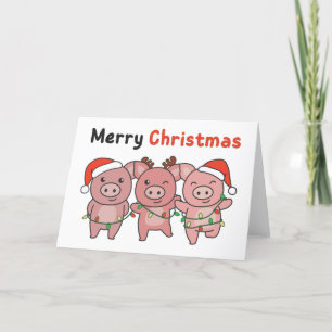 kerstcadeautjes voor pigs Merry Kerstmis Ca Feestdagen Kaart