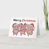 kerstcadeautjes voor pigs Merry Kerstmis Ca Feestdagen Kaart (Voorkant)