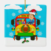 Kerstcadeautjes voor schoolbuschauffeurs, buschauf keramisch ornament (Achterkant)