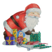 kerstcadeautjes voor speelgoed in de kersttaart ronde button 5,7 cm